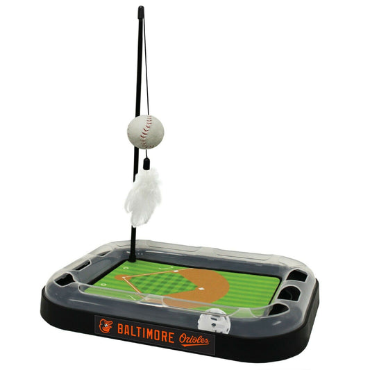 MLB Baltimore Orioles CAT Scratcher Mat Toy with Catnip Plush & Feather Cat Toy 5-in-1 Kitty Toy
