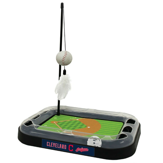 MLB Cleveland Indians CAT Scratcher Mat Toy with Catnip Plush & Feather Cat Toy 5-in-1 Kitty Toy