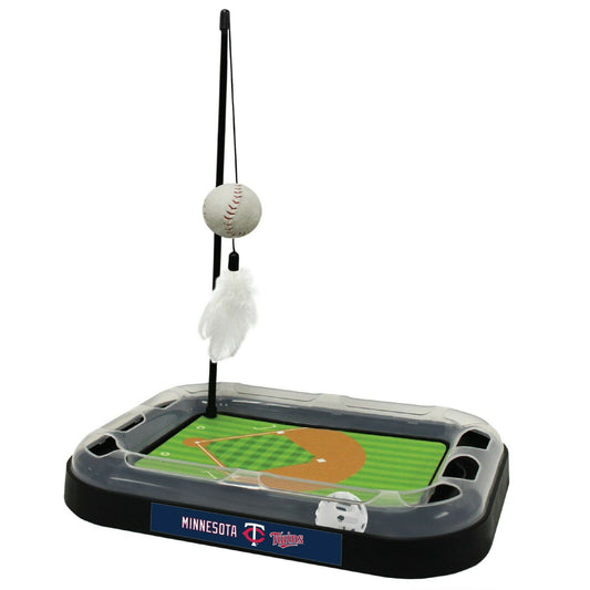 MLB Minnesota Twins CAT Scratcher Mat Toy with Catnip Plush & Feather Cat Toy 5-in-1 Kitty Toy