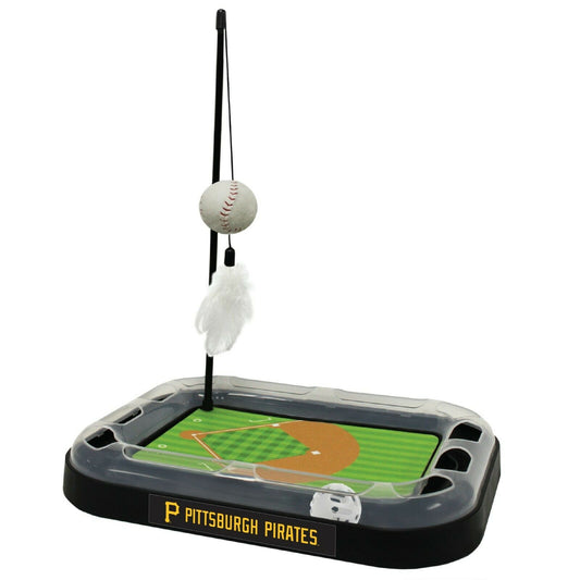 MLB Pittsburgh Pirates CAT Scratcher Mat Toy with Catnip Plush & Feather Cat Toy 5-in-1 Kitty Toy
