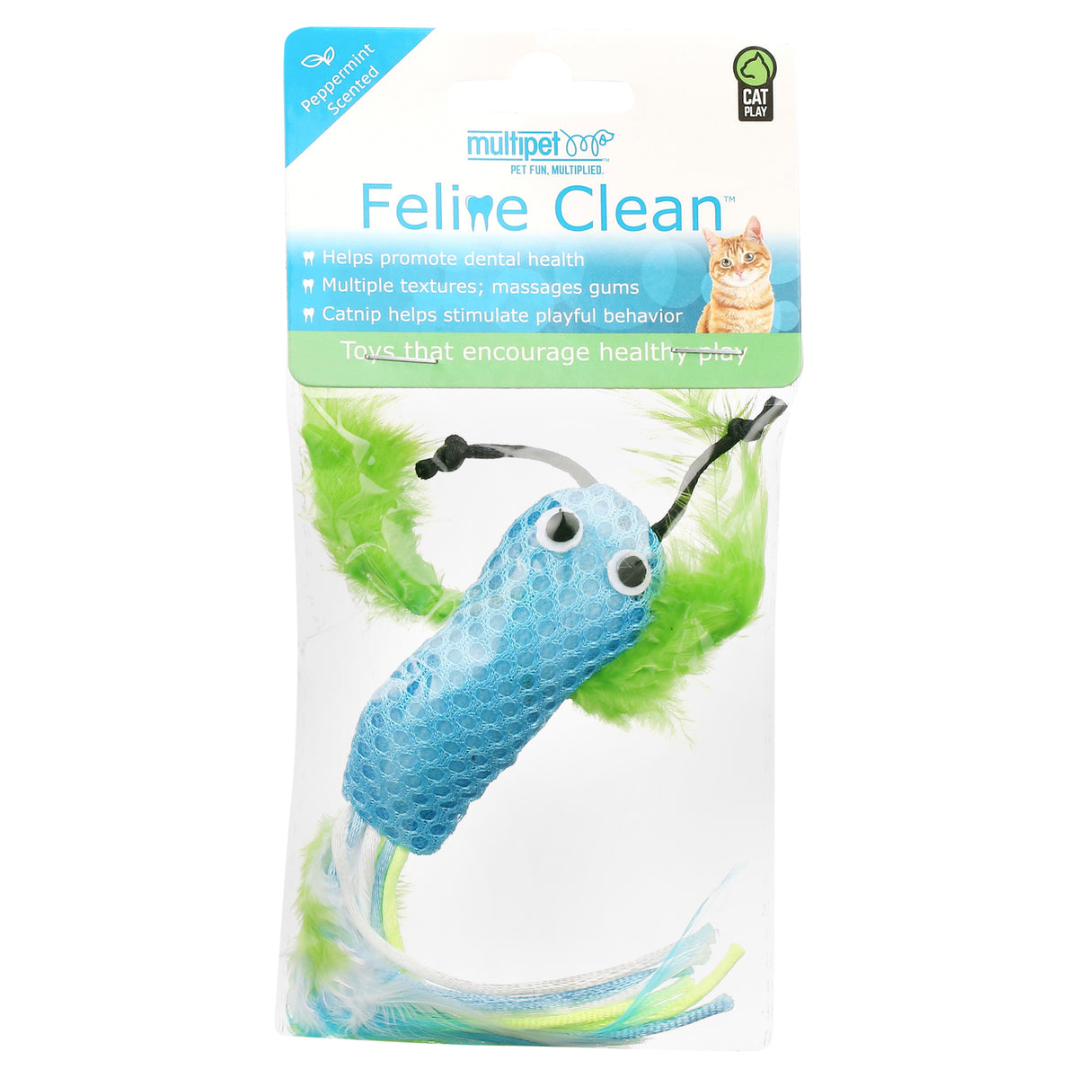 Multipet Feline Clean Peppermint Scented, Dental Health Cat Toy, Catnip, Assorted Characters — product image 2