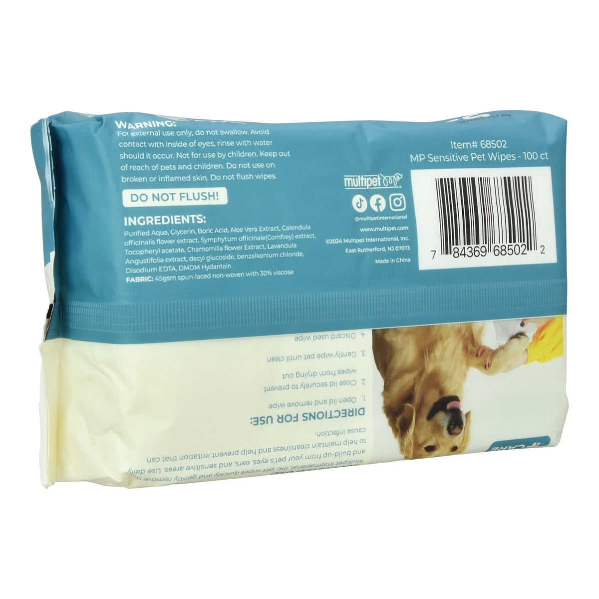 Multipet Sensitive Area Pet Wipes, 100 Count, for Dogs and Cats — product image 5