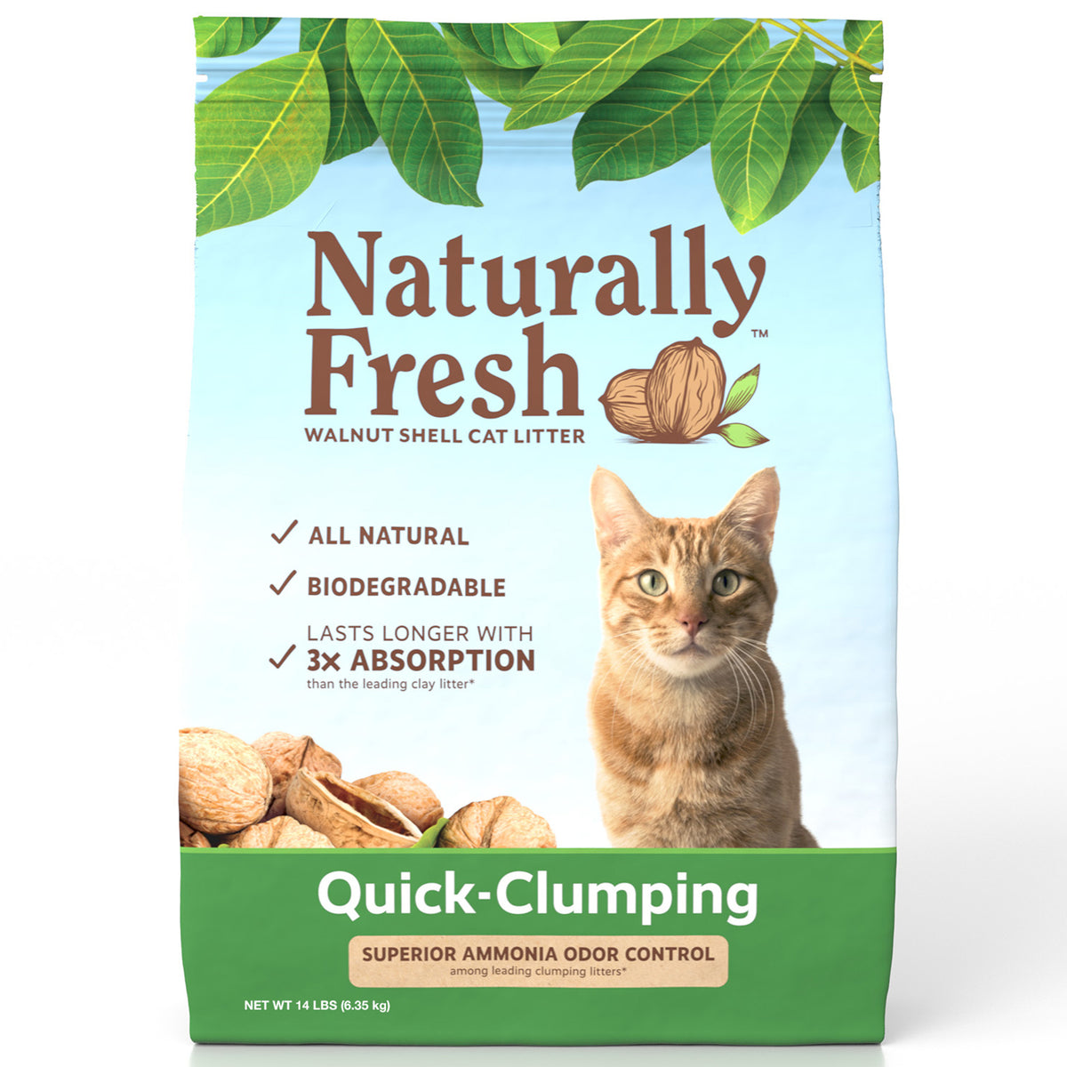 Naturally Fresh Eco-Friendly Quick-Clumping Cat Litter, 14 lb Bag, Odor Control
