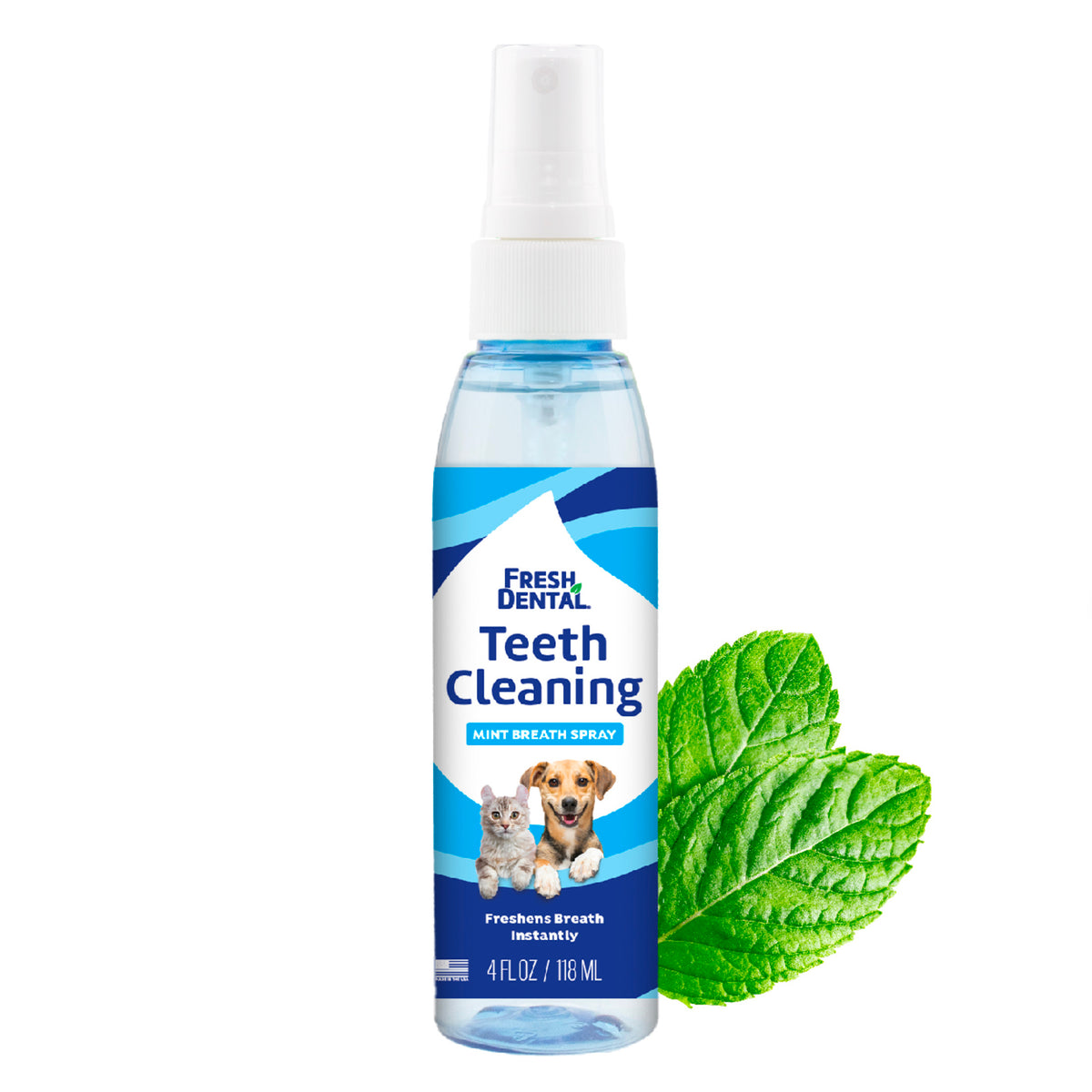 Naturel Promise Fresh Dental Dog Breath Freshener Spray Dogs & Cats, 4 oz Bottle
