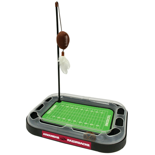 NCAA Arkansas Razorbacks CAT Scratcher Toy with Catnip Plush & Feather Cat Toy 5-in-1 Kitty Toy