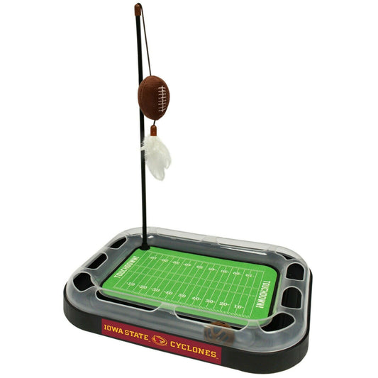 NCAA Iowa State Cyclones CAT Scratcher Toy with Catnip Plush & Feather Cat Toy 5-in-1 Kitty Toy