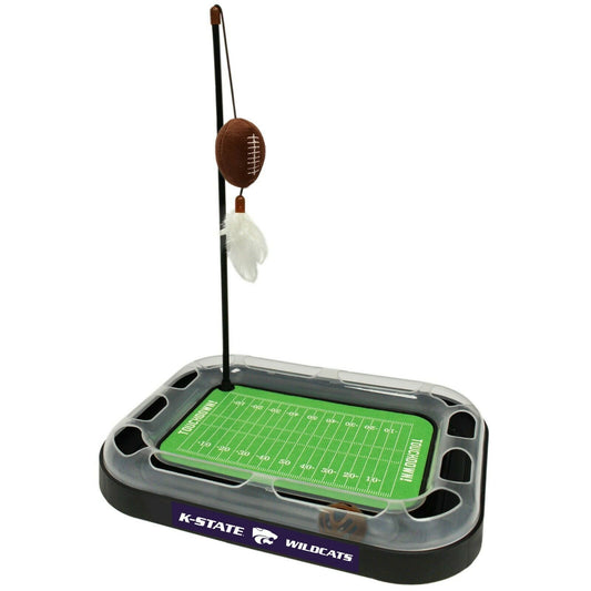 NCAA Kansas State Wildcats CAT Scratcher Toy with Catnip Plush & Feather Cat Toy 5-in-1 Kitty Toy