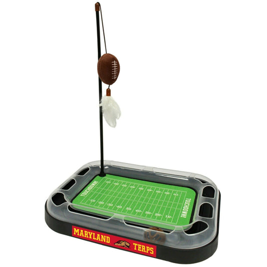 NCAA Maryland Terrapins CAT Scratcher Toy with Catnip Plush & Feather Cat Toy 5-in-1 Kitty Toy