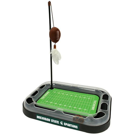 NCAA Michigan State Spartans CAT Scratcher Toy with Catnip Plush & Feather Cat Toy 5-in-1 Kitty Toy