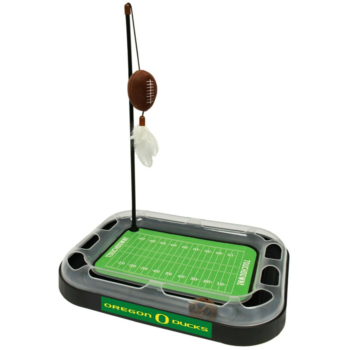 NCAA Oregon Ducks CAT Scratcher Toy with Catnip Plush & Feather Cat Toy 5-in-1 Kitty Toy