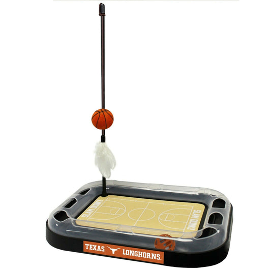 NCAA Texas Longhorns CAT Scratcher Mat Toy with Catnip Plush & Feather Cat Toy 5-in-1 Kitty Toy