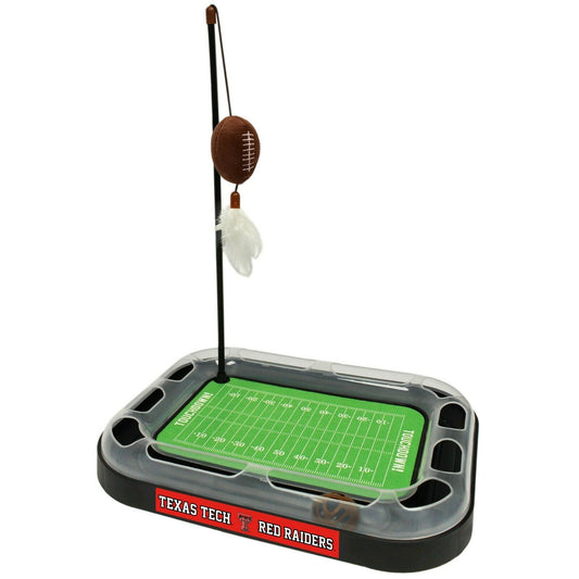 NCAA Texas Tech Red Raiders CAT Scratcher Toy with Catnip Plush & Feather Cat Toy 5-in-1 Kitty Toy