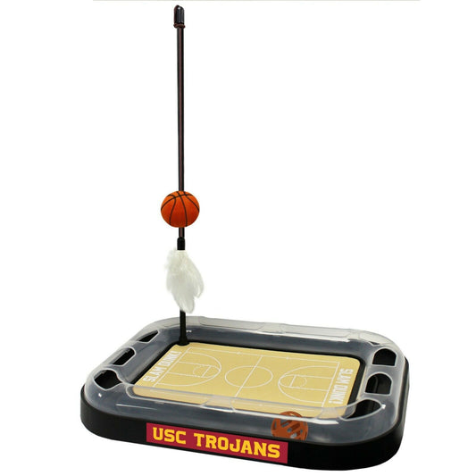 NCAA USC Trojans CAT Scratcher Mat Toy with Catnip Plush & Feather Cat Toy 5-in-1 Kitty Toy