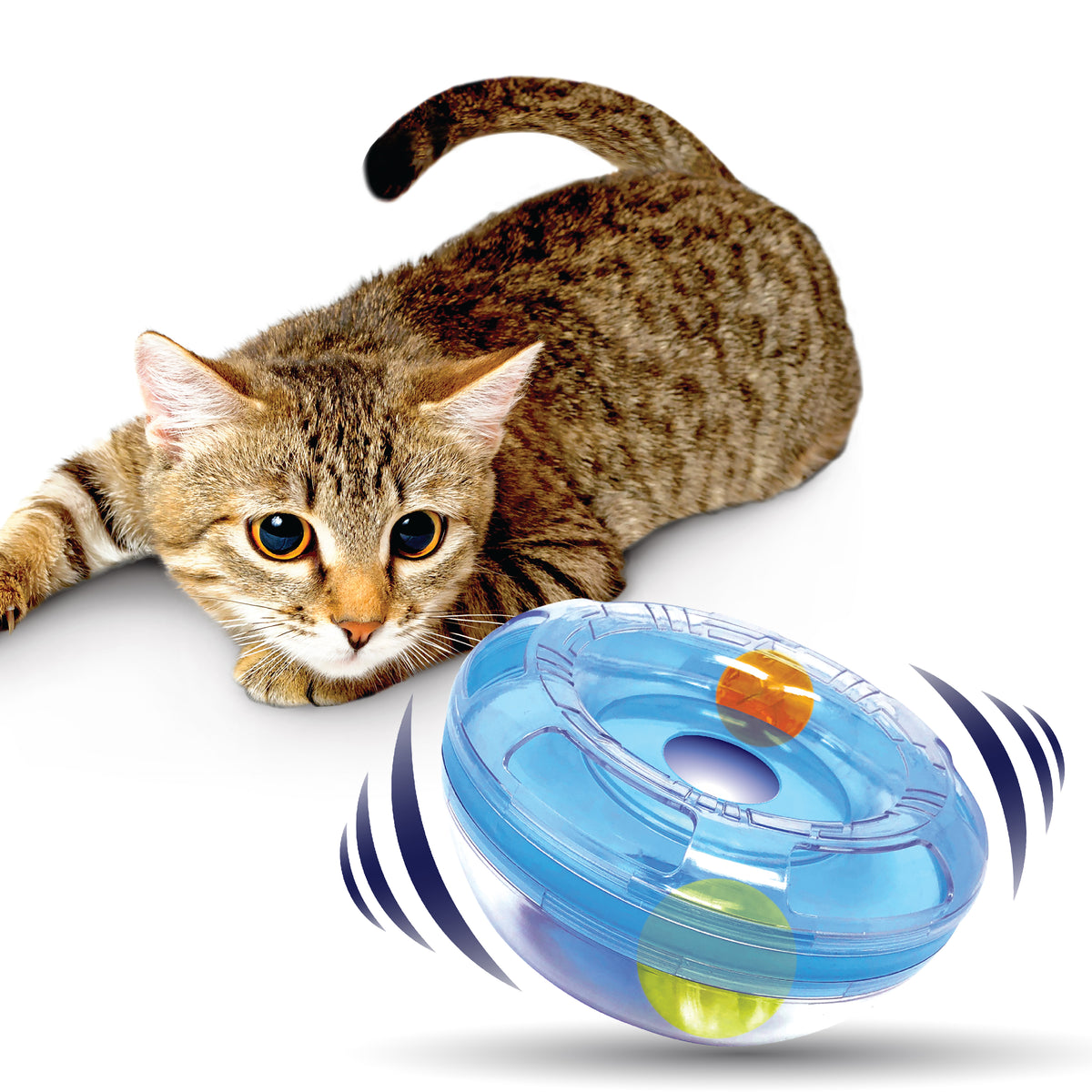 Nerf Cat Wobble Bowl – Light Up & Rattle Cat Toy with LED Ball & Bell Ball, 7 inch — product image 2