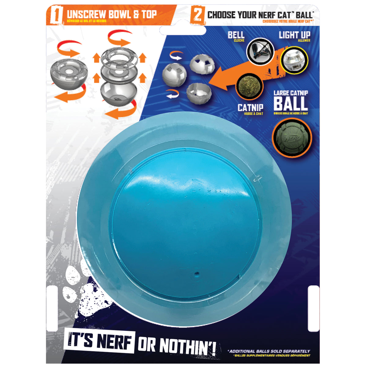 Nerf Cat Wobble Bowl – Light Up & Rattle Cat Toy with LED Ball & Bell Ball, 7 inch — product image 4