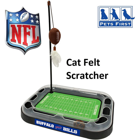 NFL Buffalo Bills CAT Scratcher Toy with Catnip Plush & Feather Cat and Kitty Toy