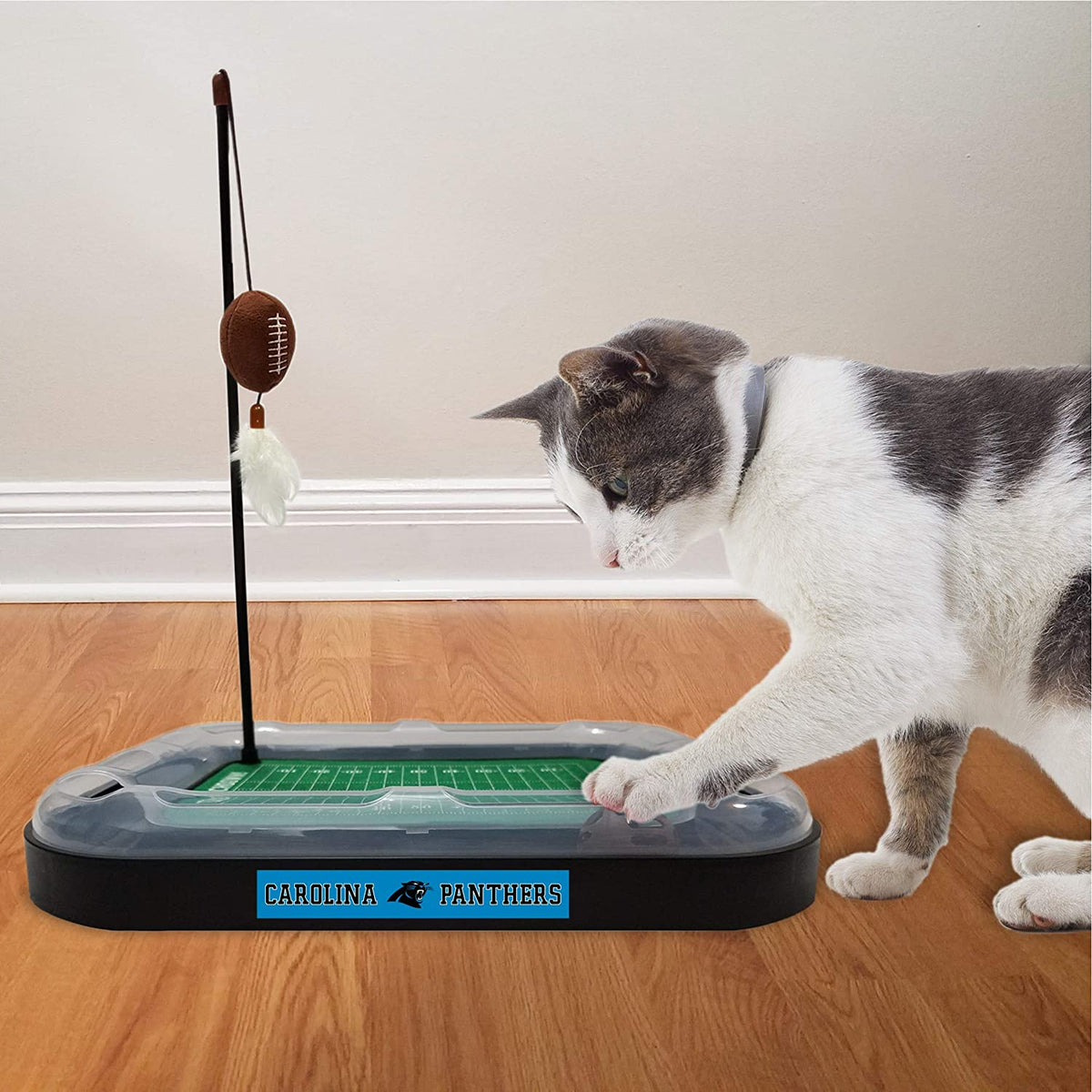 NFL Carolina Panthers CAT Scratcher Toy with Catnip Plush & Feather Cat and Kitty Toy — product image 6