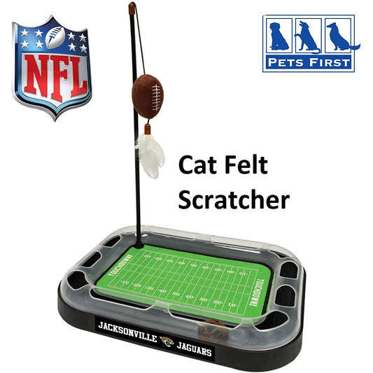 NFL Jacksonville Jaguars CAT Scratcher Toy with Catnip Plush & Feather Cat and Kitty Toy