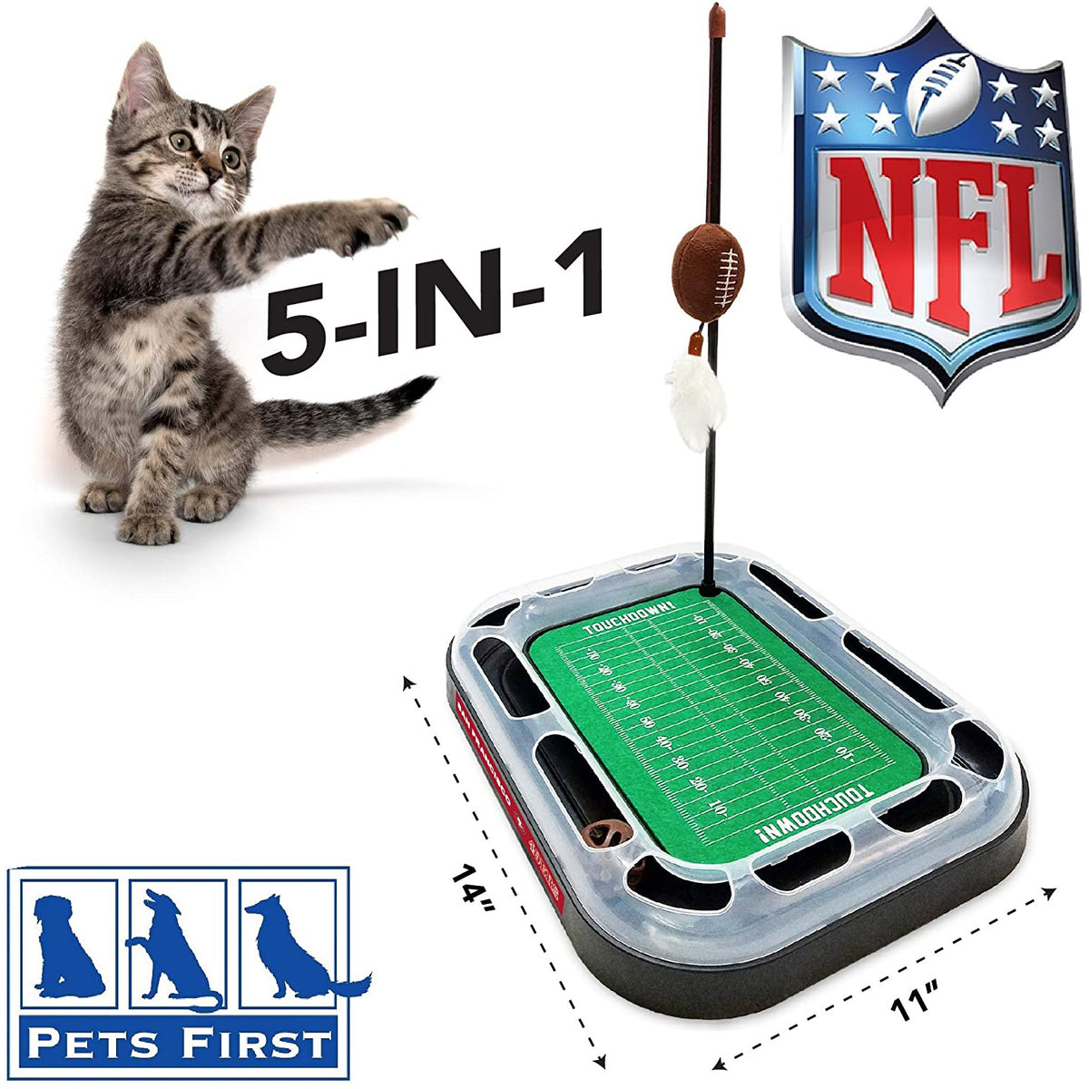 NFL San Francisco 49ers CAT Scratcher Toy with Catnip Plush & Feather Cat and Kitty Toy — product image 6