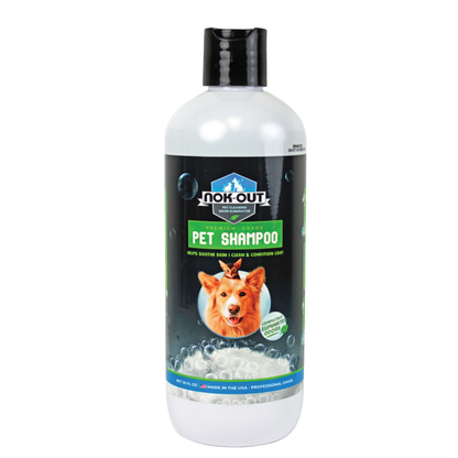 Nok-Out Premium Grade Pet Shampoo for Dogs and Cats, Veterinary Strength and Odor Eliminator Formula, 20 Ounce Bottle