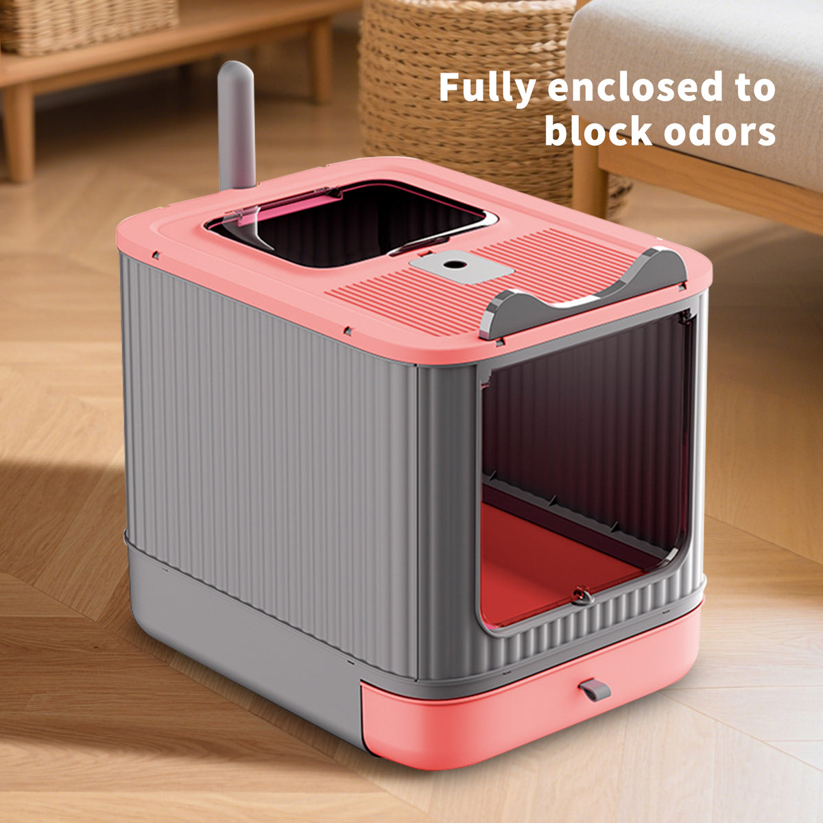 Open Design Transparent Cat Litter Box, Large Spacious Kitty Litter Pan with Cleaning Scoop, Sleek Modern Decorative Pet Toilet Easy Access Durable Safe for Indoor Cats — product image 4