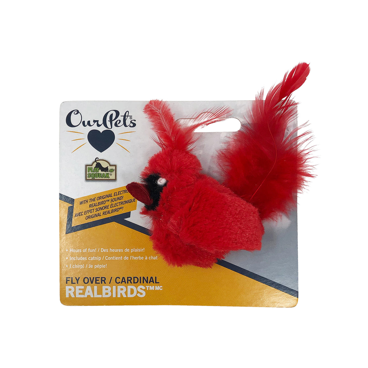 OurPets Play-N-Squeak Real Birds Interactive Indoor Catnip Cat Toys for All Cats with Bird Chirping Electronic Sound — product image 6