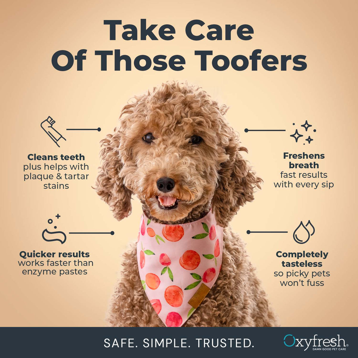 Oxyfresh Premium Pet Dental Kit, Easy Dog & Cat Fresh Breath & Teeth Cleaning Solution, Vet Formulated Toothpaste 1oz, Water Additive 3oz, & 3 Brushes — product image 2