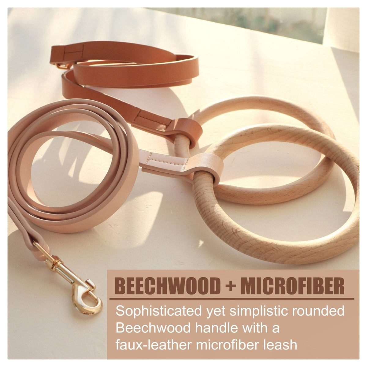 Pet Life ® 'Ever-Craft' Boutique Series Beechwood and Leather Designer Dog Leash — product image 2