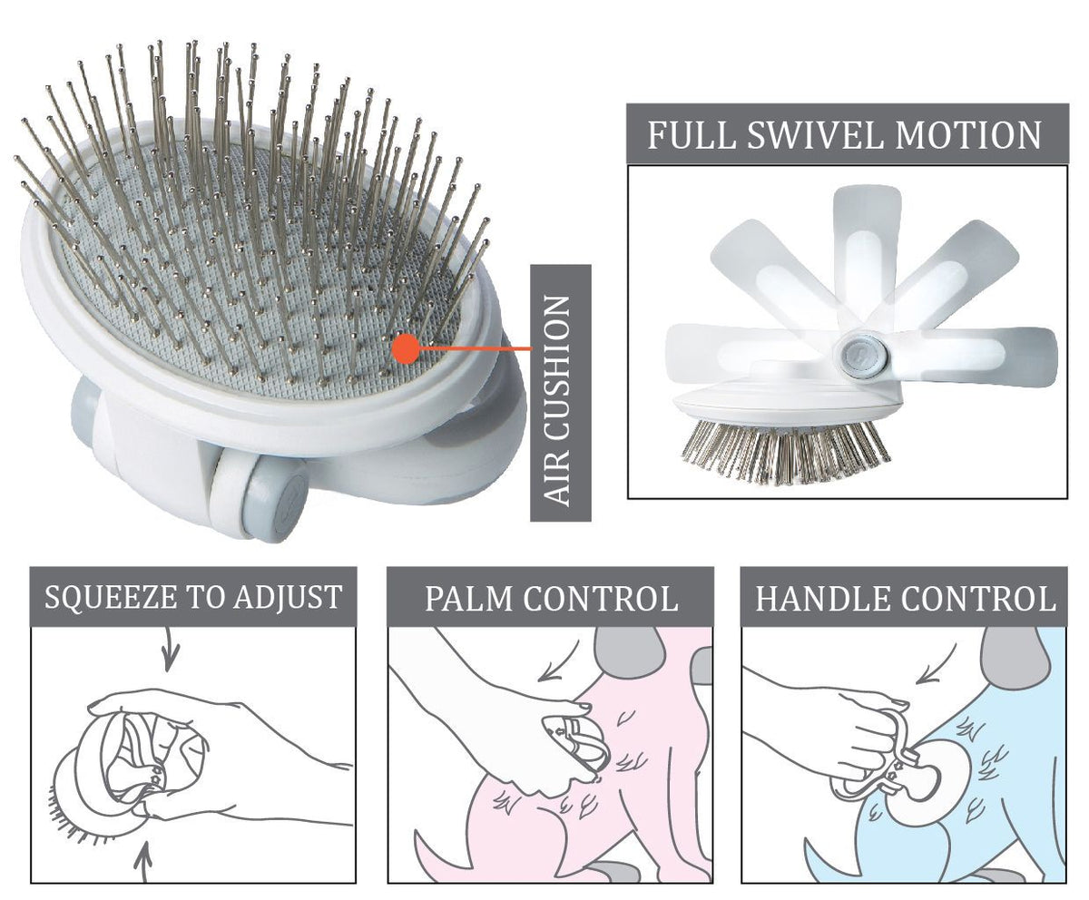 Pet Life ® 'Gyrater' Travel Swivel Pet Grooming Pin Brush — product image 6