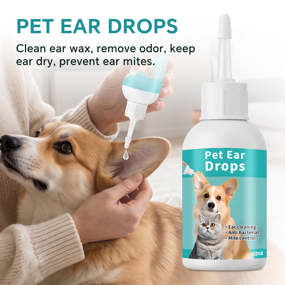 Pet Teeth Cleaning Finger Wipes, Eye Wipes, Paw Cleaner Foam, Ear Drops, Deodorizing Spray, Pet Glove Wipes Kit for Dogs & Cats — product image 2