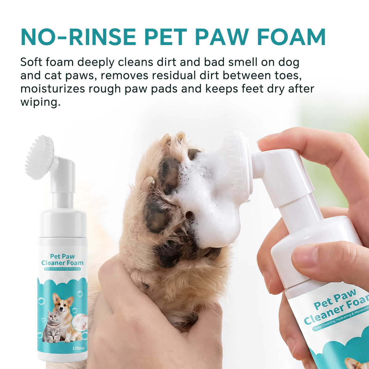Pet Teeth Cleaning Finger Wipes, Eye Wipes, Paw Cleaner Foam, Ear Drops, Deodorizing Spray, Pet Glove Wipes Kit for Dogs & Cats — product image 4