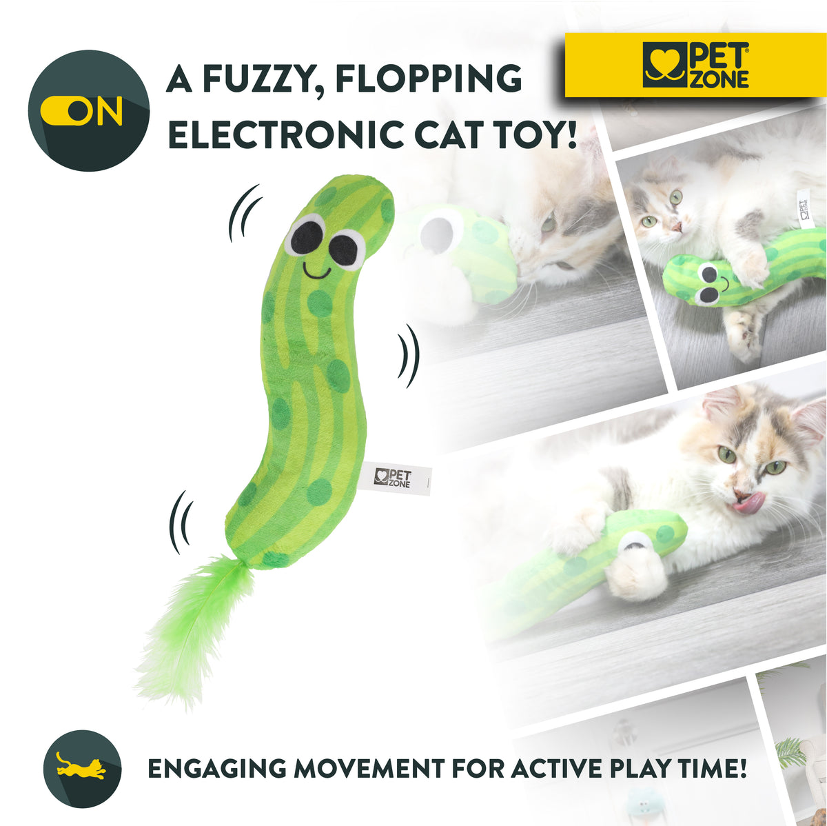 Pet Zone Catnip Jumbo Pickle Kicker Cat Toy, Green — product image 3