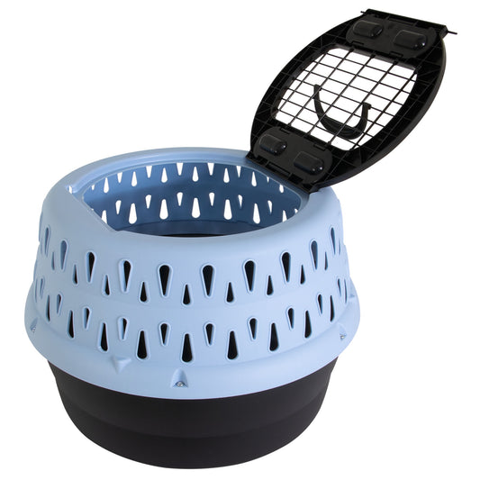 Petmate 19" Get-A-Round E-Z Load Top Door Kennel For Cats, for Pets up to 20 lbs, Blue