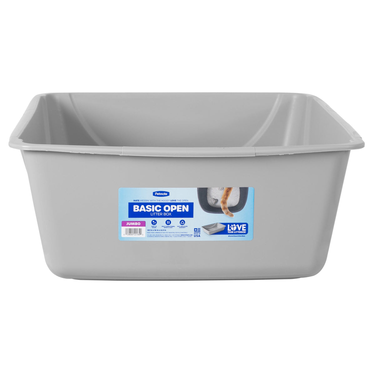 Petmate Basic Open Top Cat Litter Pan Plastic Cat Litter Box, Jumbo, Grey — product image 5