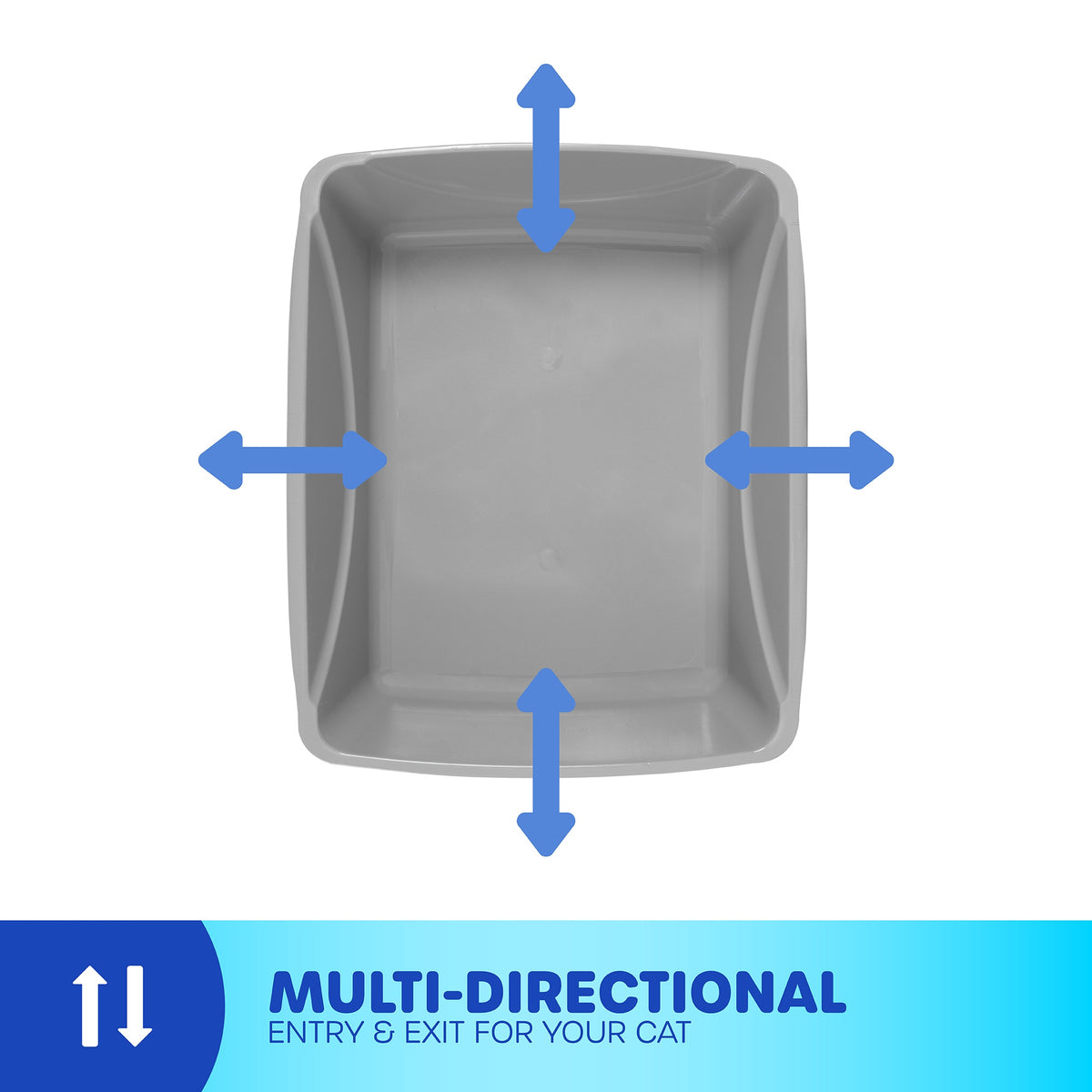 Petmate Basic Open Top Cat Litter Pan Plastic Cat Litter Box, Jumbo, Grey — product image 6