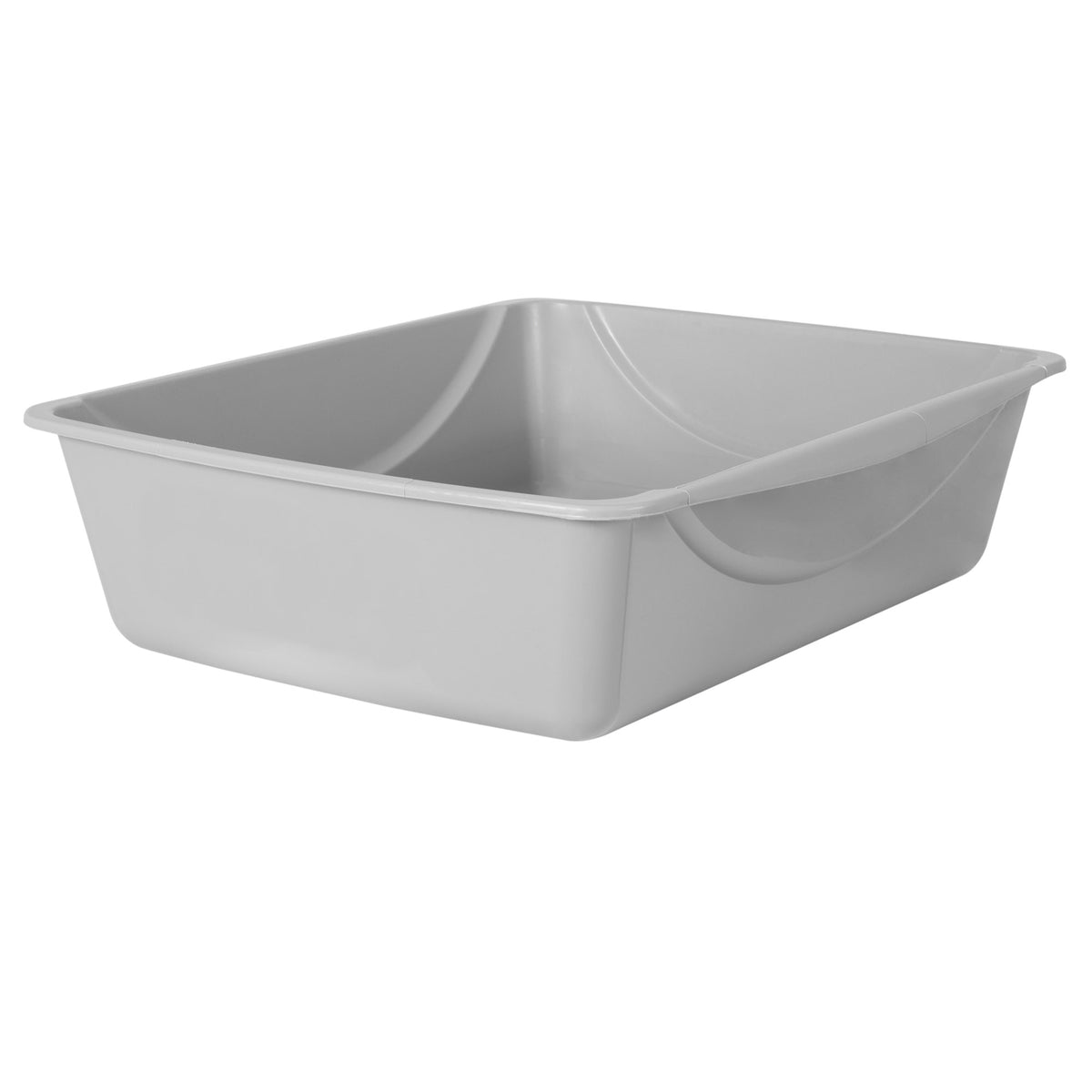 Petmate Basic Open Top Entry Cat Litter Pan Plastic Rimmed Box, Large, Gray — product image 8