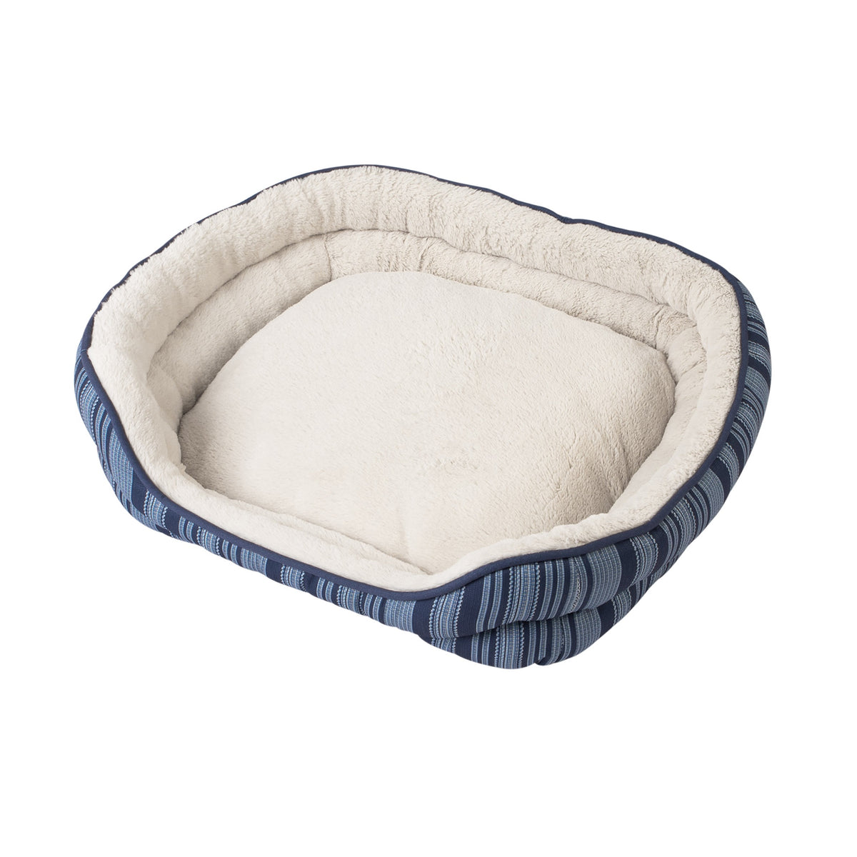 Petmate Double Bolster Cuddler Dog Bed, Cat Bed for Medium Dogs and Cats, 21 x 25 Inches, Raised Rim, Non Skid Bottom, Machine Washable, Assorted Brown or Blue