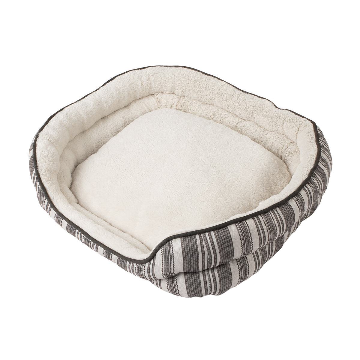 Petmate Double Bolster Cuddler Dog Bed, Cat Bed for Medium Dogs and Cats, 21 x 25 Inches, Raised Rim, Non Skid Bottom, Machine Washable, Assorted Brown or Blue — product image 6