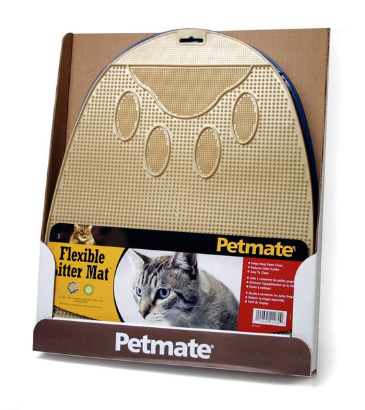 Petmate Flexible Waterproof Non Slip Easy to Clean Waste Trapping Cat Litter Mat, Soft on Paws, 17" x 14" x 0.25", Assorted