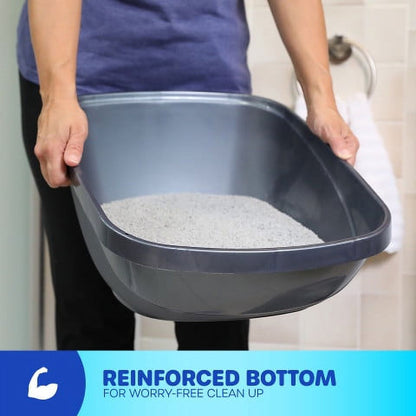 Petmate Hi-Back Open Top High Sided Cat Litter Box 23" Plastic Cat Litter Pan, Jumbo - XL, Blue — product image 5