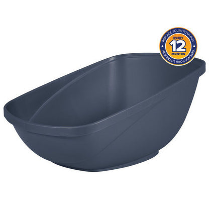 Petmate Hi-Back Open Top High Sided Cat Litter Box 23" Plastic Cat Litter Pan, Jumbo - XL, Blue — product image 6