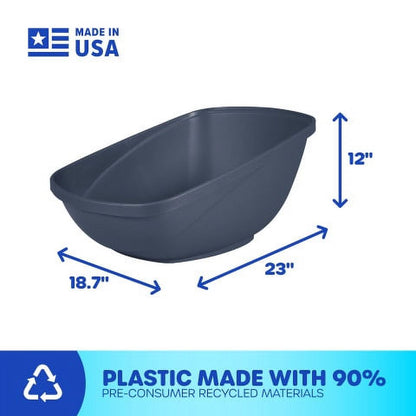 Petmate Hi-Back Open Top High Sided Cat Litter Box 23" Plastic Cat Litter Pan, Jumbo - XL, Blue — product image 7