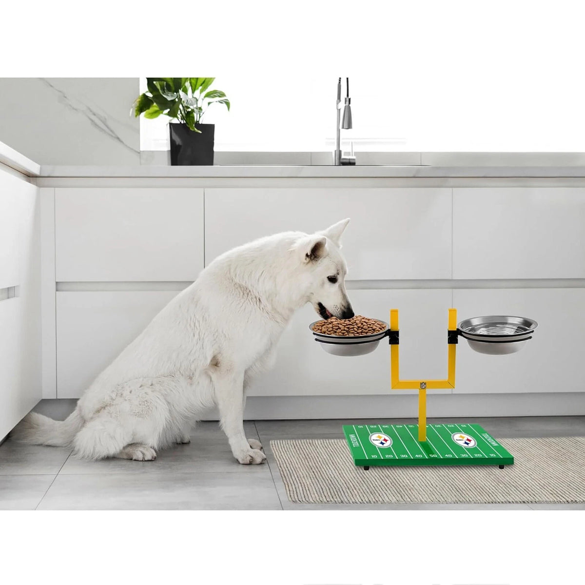 Pets First NFL Goalpost Elevated Dog Feeder Stainless Steel & Adjustable — product image 3