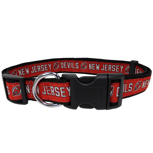 Pets First NHL New Jersey Devils Cat and Dog Collar - Heavy-Duty, Durable & Adjustable Collar, Large