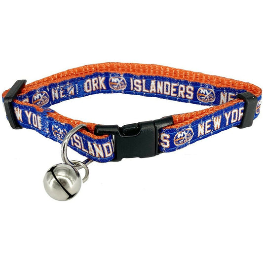 Pets First Plastic & Nylon New York Islanders NHL Fashion Break-Away Cat Collar, Blue , S