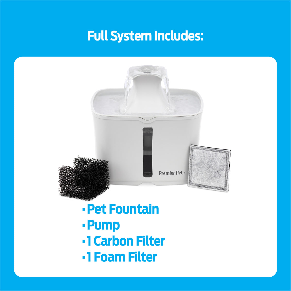 Premier Pet 60 oz. Pet Fountain, Automatic for Cats, Filters Included, White — product image 6