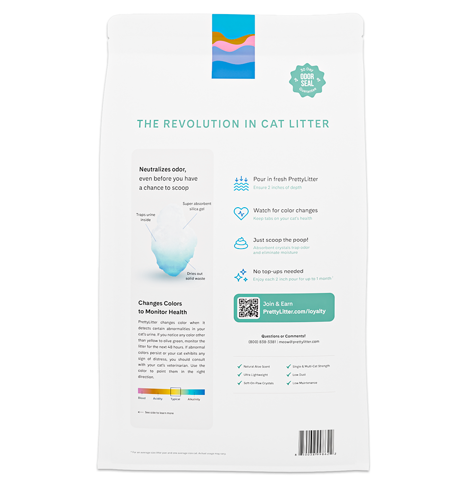PrettyLitter Health Monitoring Cat Litter, Calm Aloe - 8lb Bag — product image 2