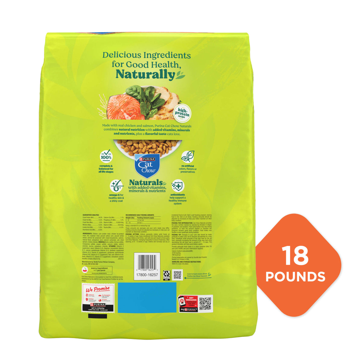 Purina Cat Chow Naturals Chicken Flavor Dry Cat Food, 18 lb Bag — product image 7