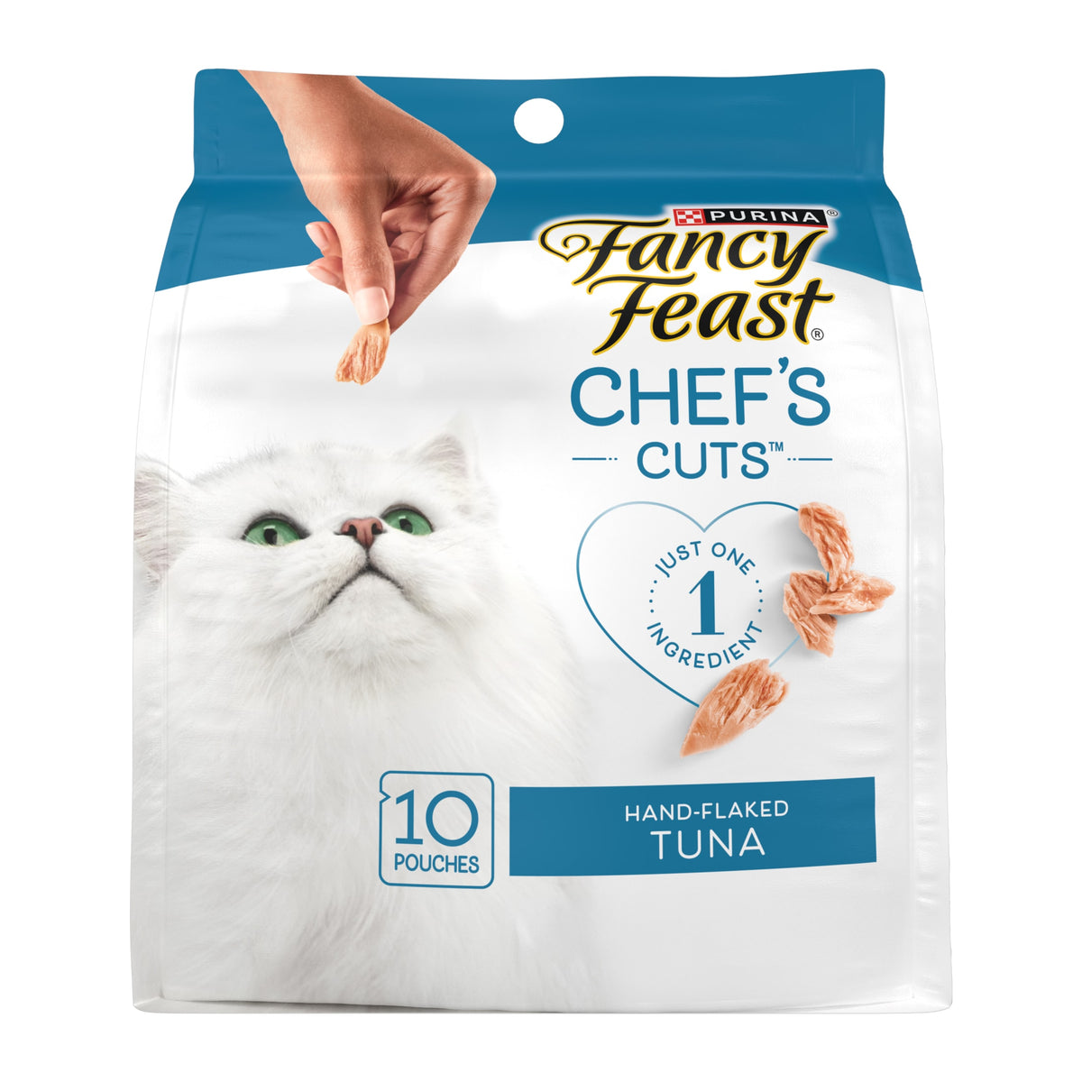 Purina Fancy Feast Chef’s Cuts Real Hand-Flaked Tuna Natural Soft Cat Treats, 1.06 oz, 5 Pack