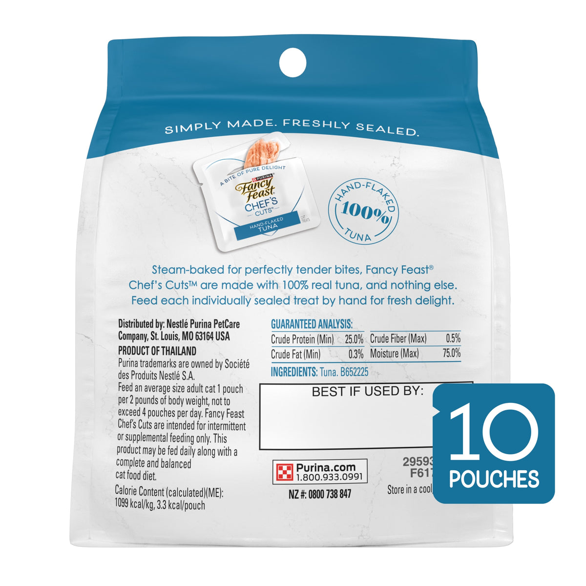 Purina Fancy Feast Chef’s Cuts Real Hand-Flaked Tuna Natural Soft Cat Treats, 1.06 oz, 5 Pack — product image 8